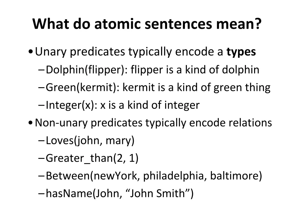 what do atomic sentences mean