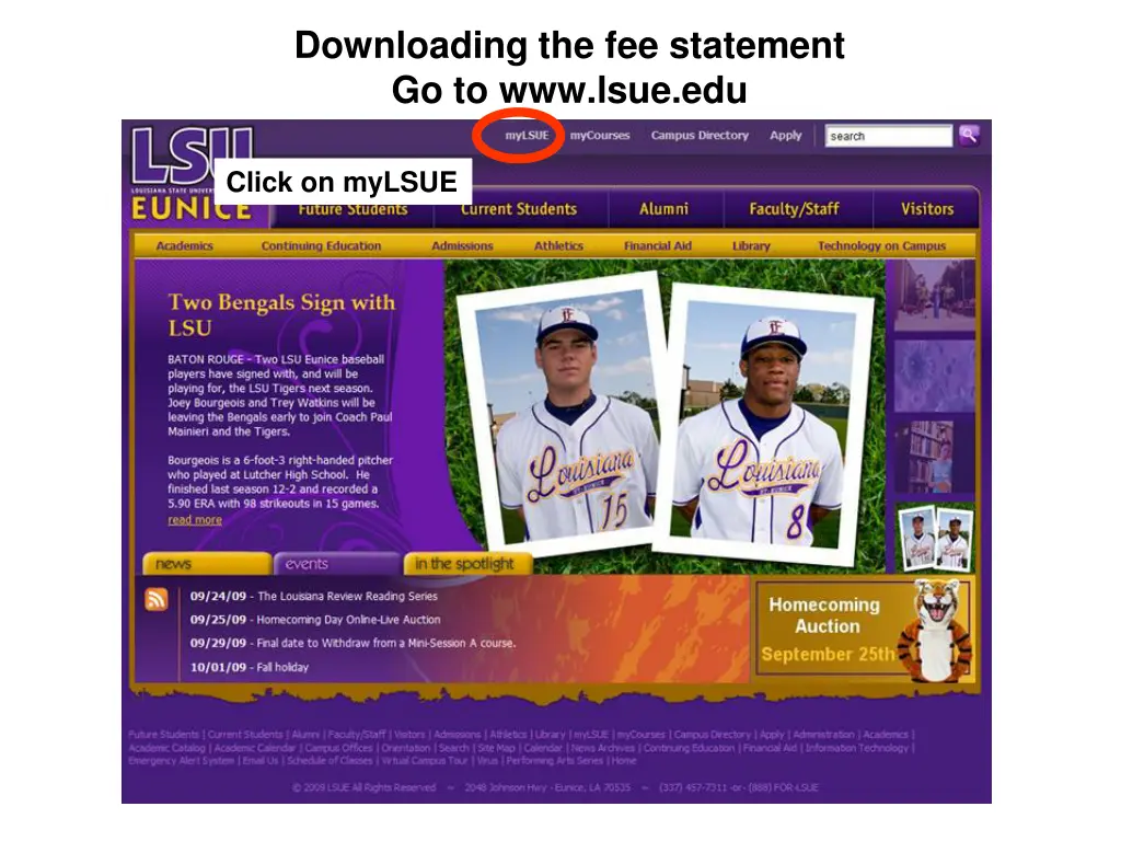 downloading the fee statement go to www lsue edu