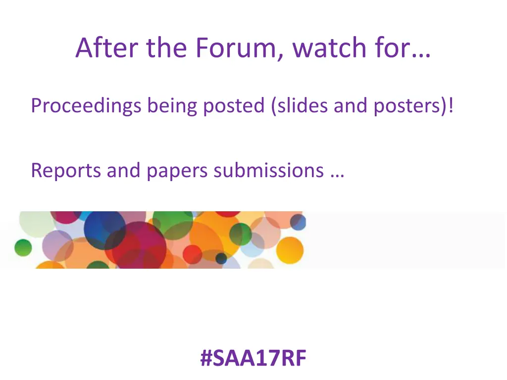 after the forum watch for