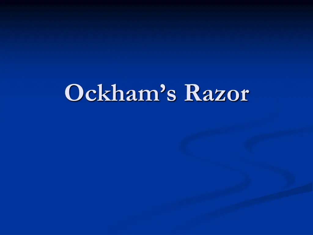 ockham s razor
