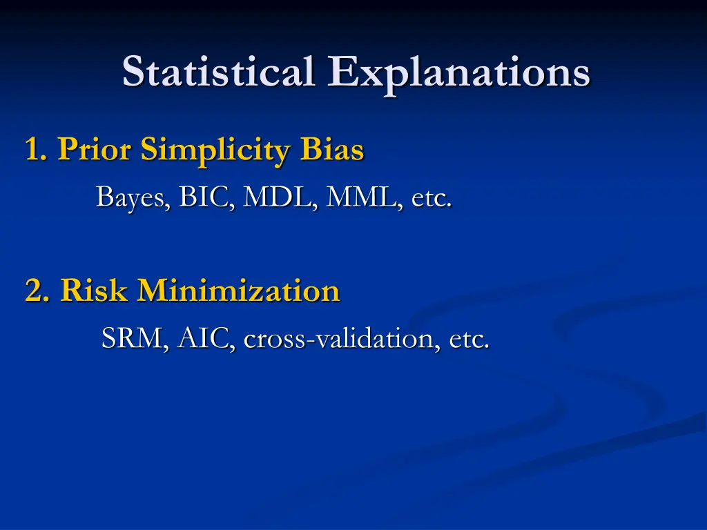 statistical explanations