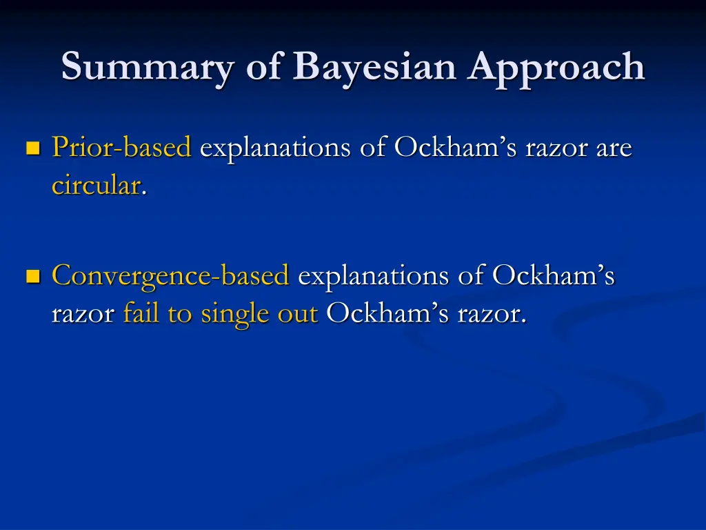 summary of bayesian approach