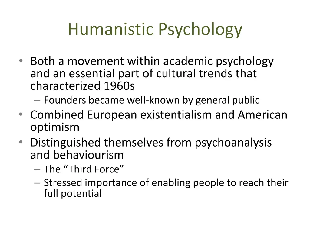 humanistic psychology
