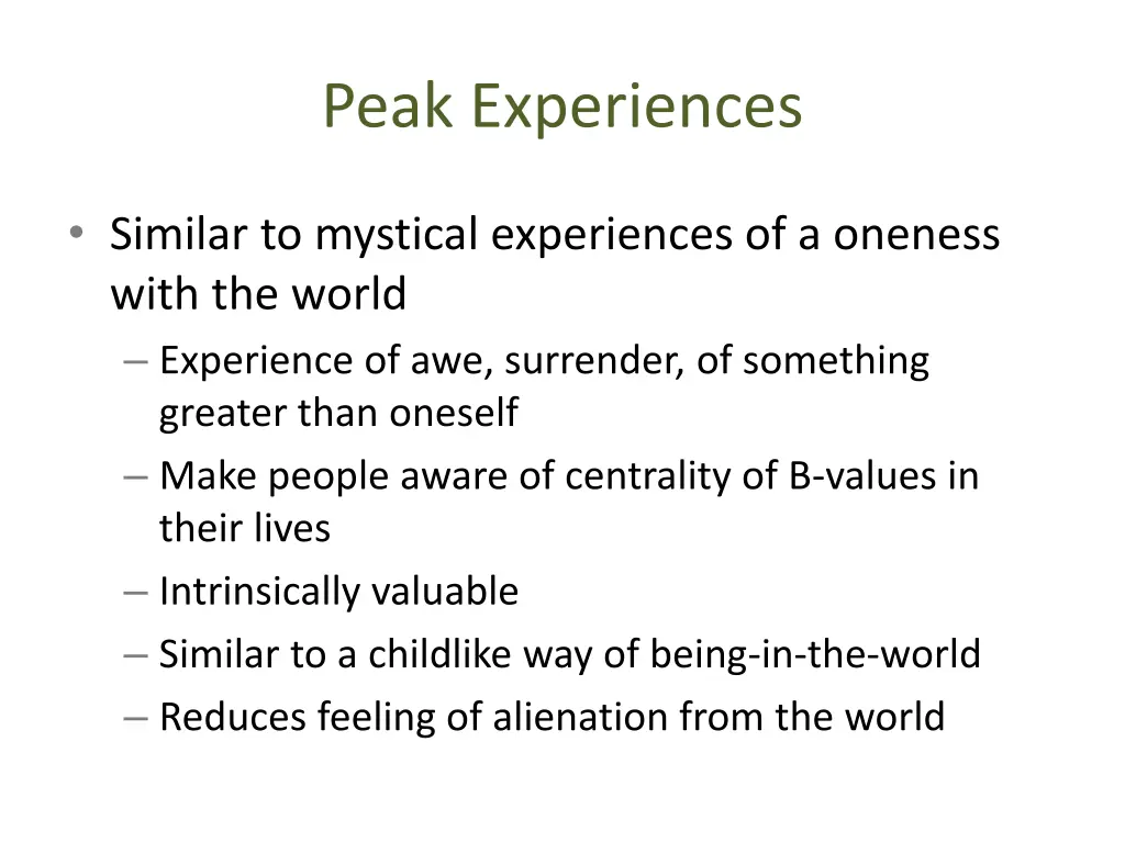peak experiences