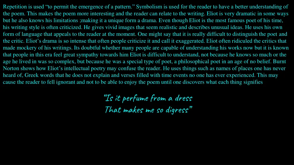 repetition is used to permit the emergence