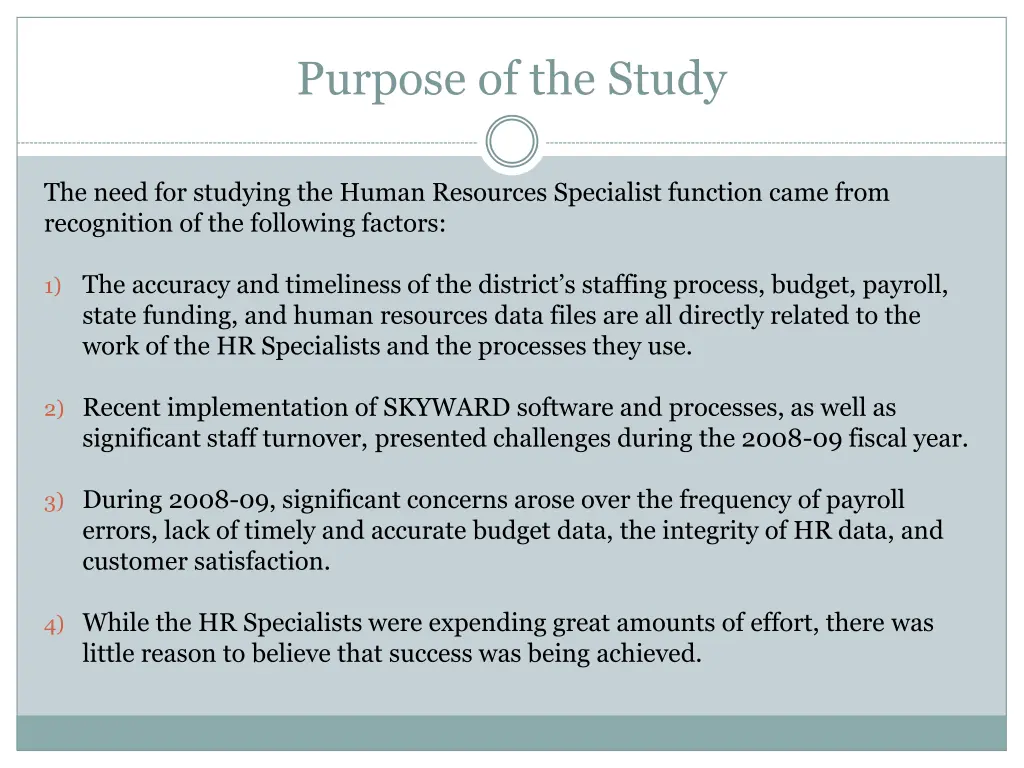 purpose of the study