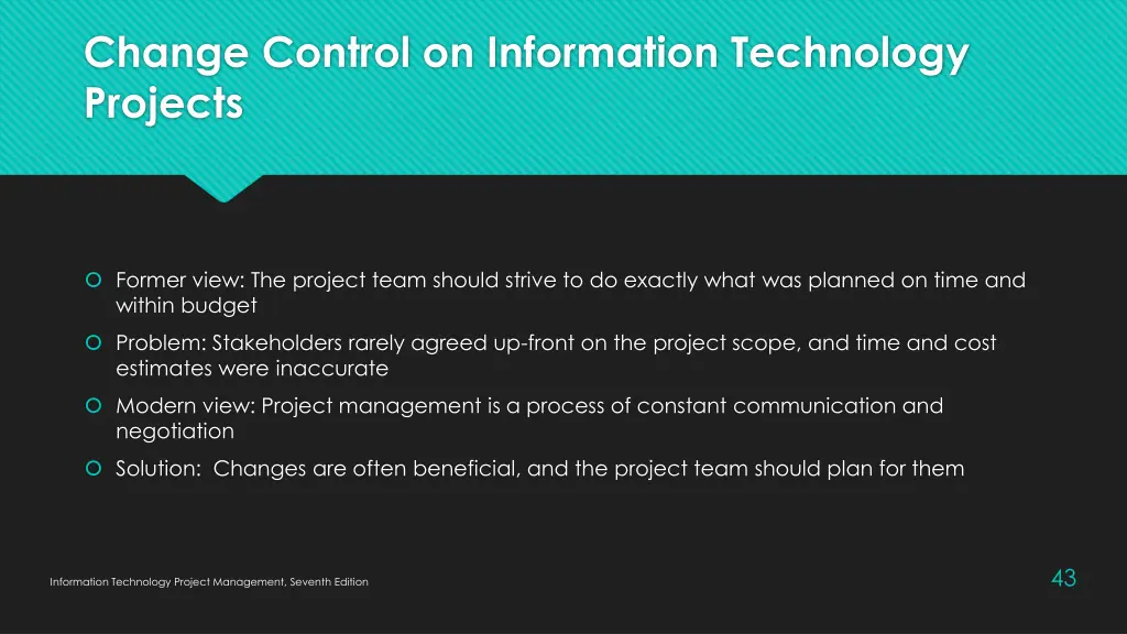 change control on information technology projects