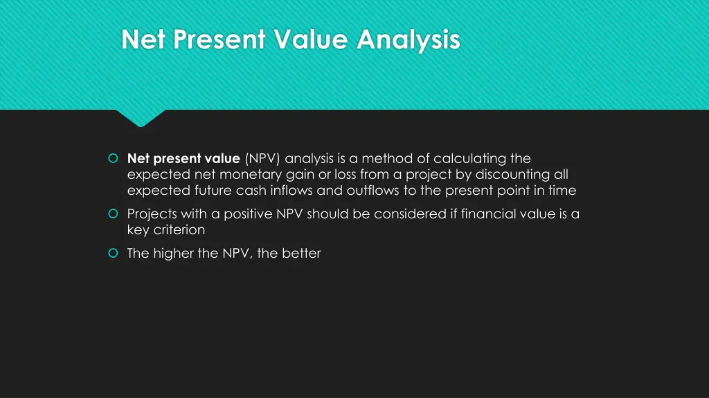 net present value analysis