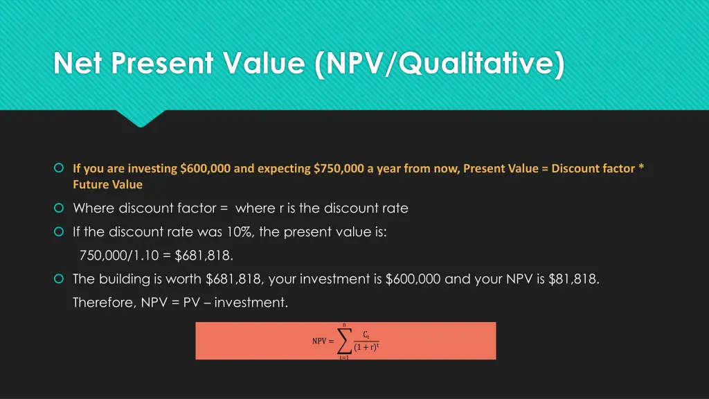 net present value npv qualitative