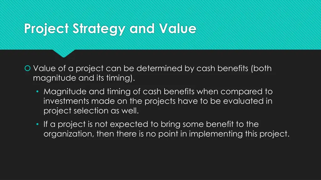 project strategy and value 1