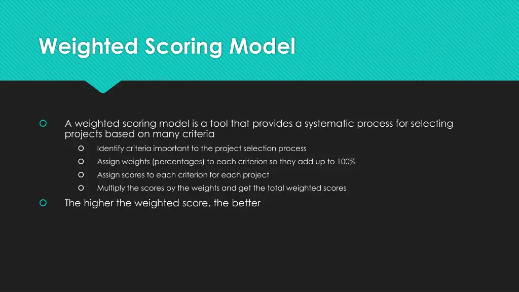 weighted scoring model