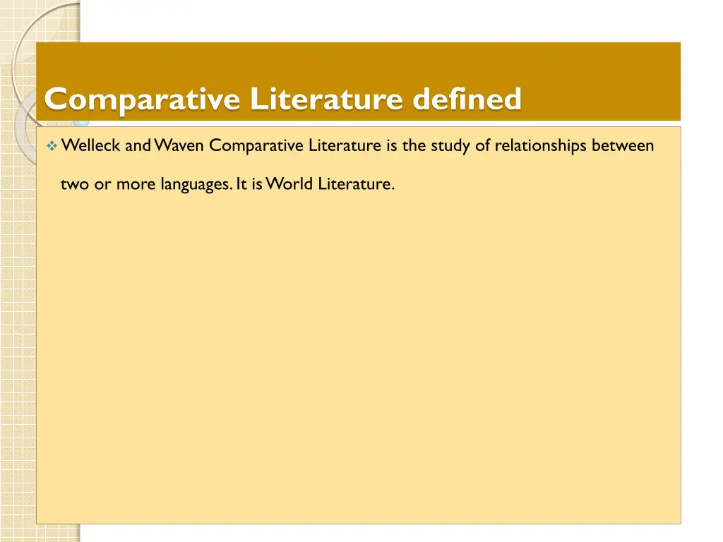 comparative literature defined 1