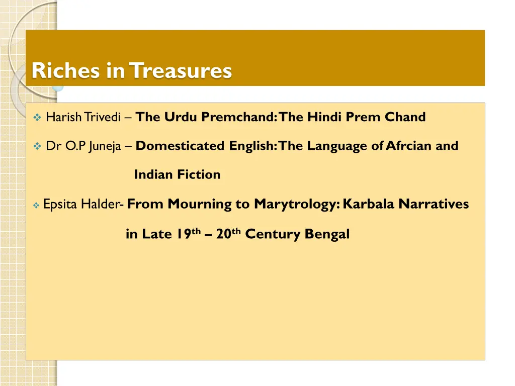 riches in treasures