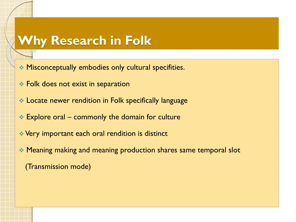why research in folk