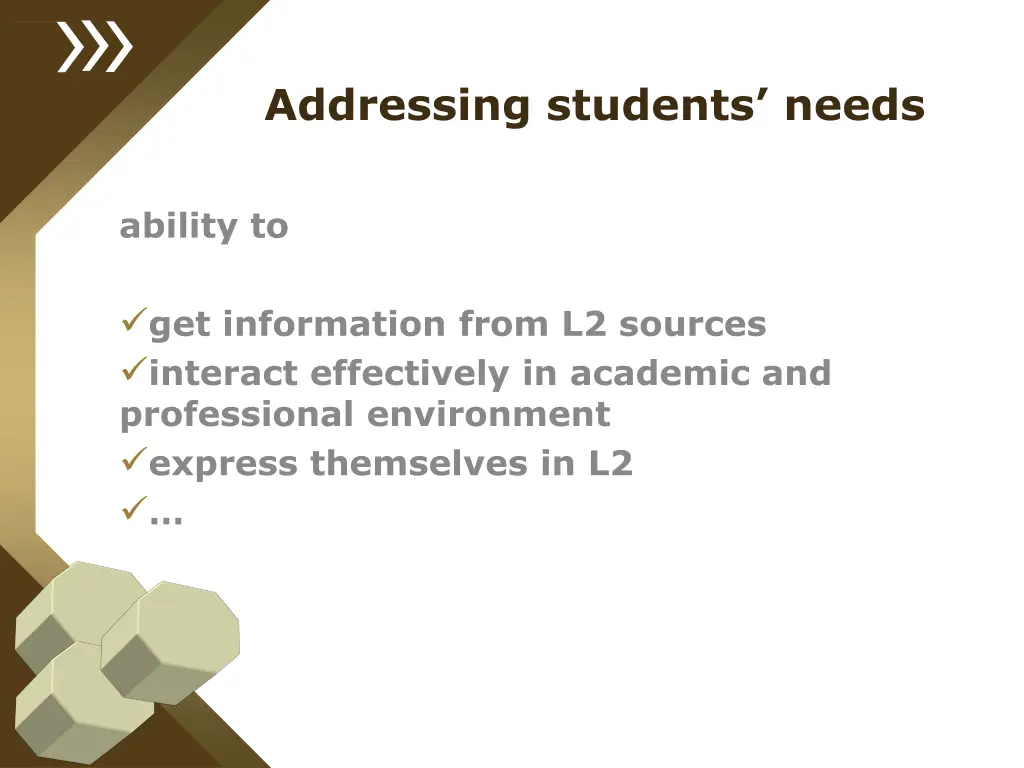 addressing students needs