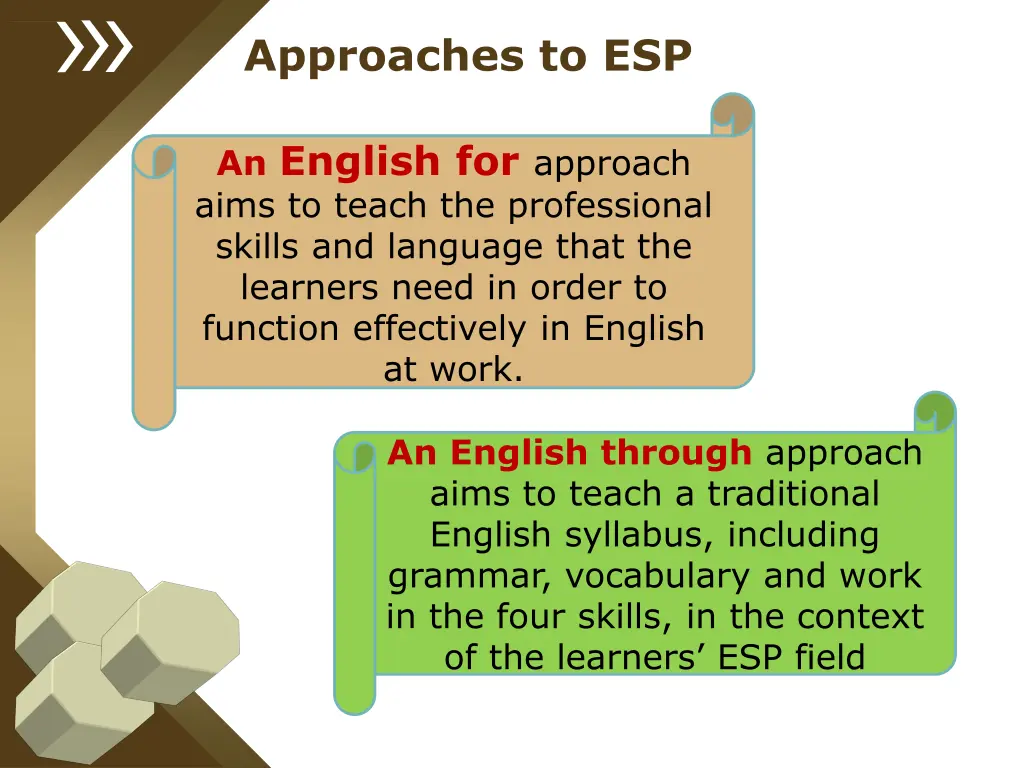 approaches to esp