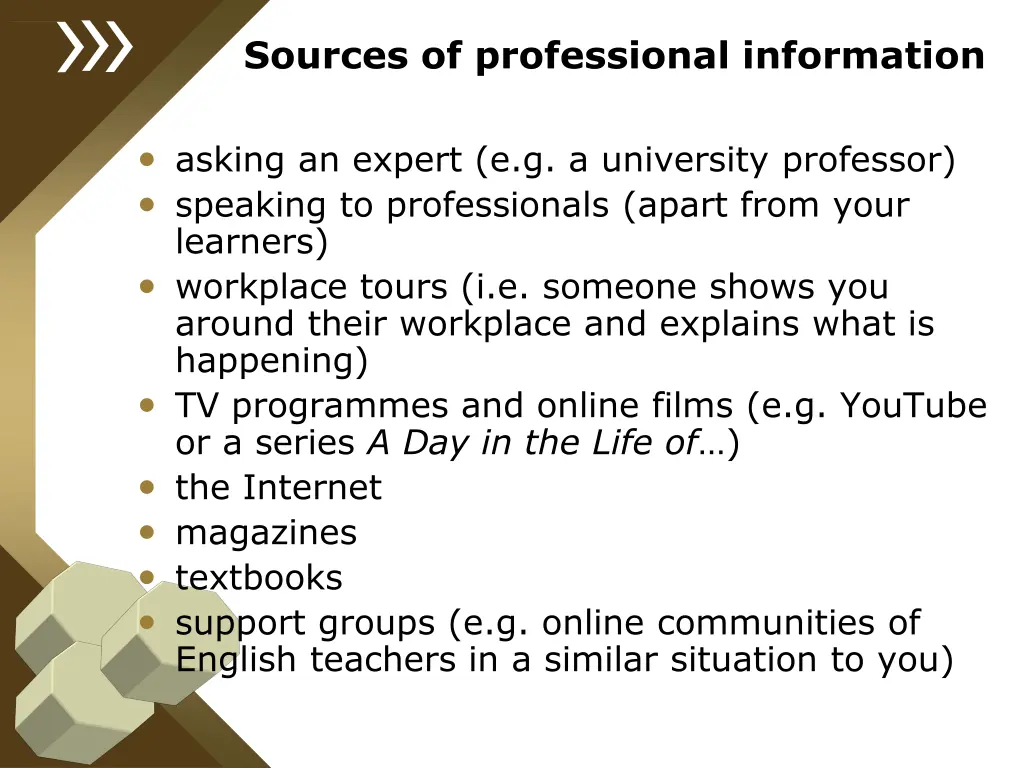 sources of professional information