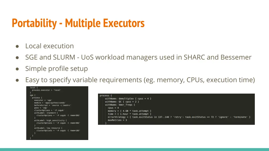 portability multiple executors