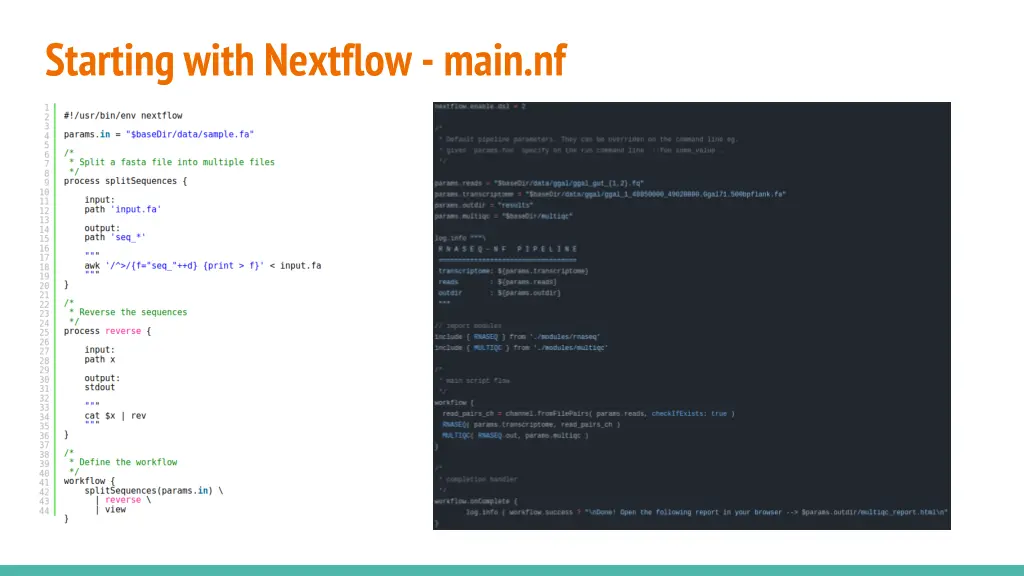 starting with nextflow main nf