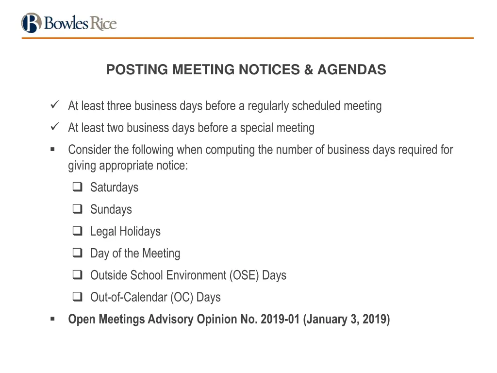 posting meeting notices agendas