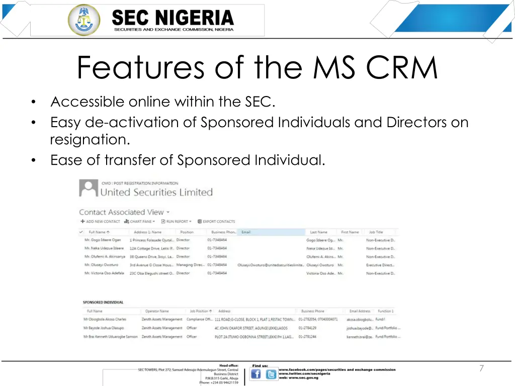 features of the ms crm accessible online within