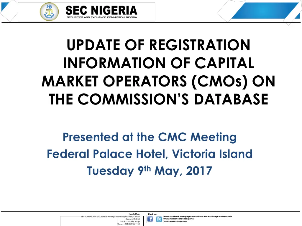 update of registration information of capital