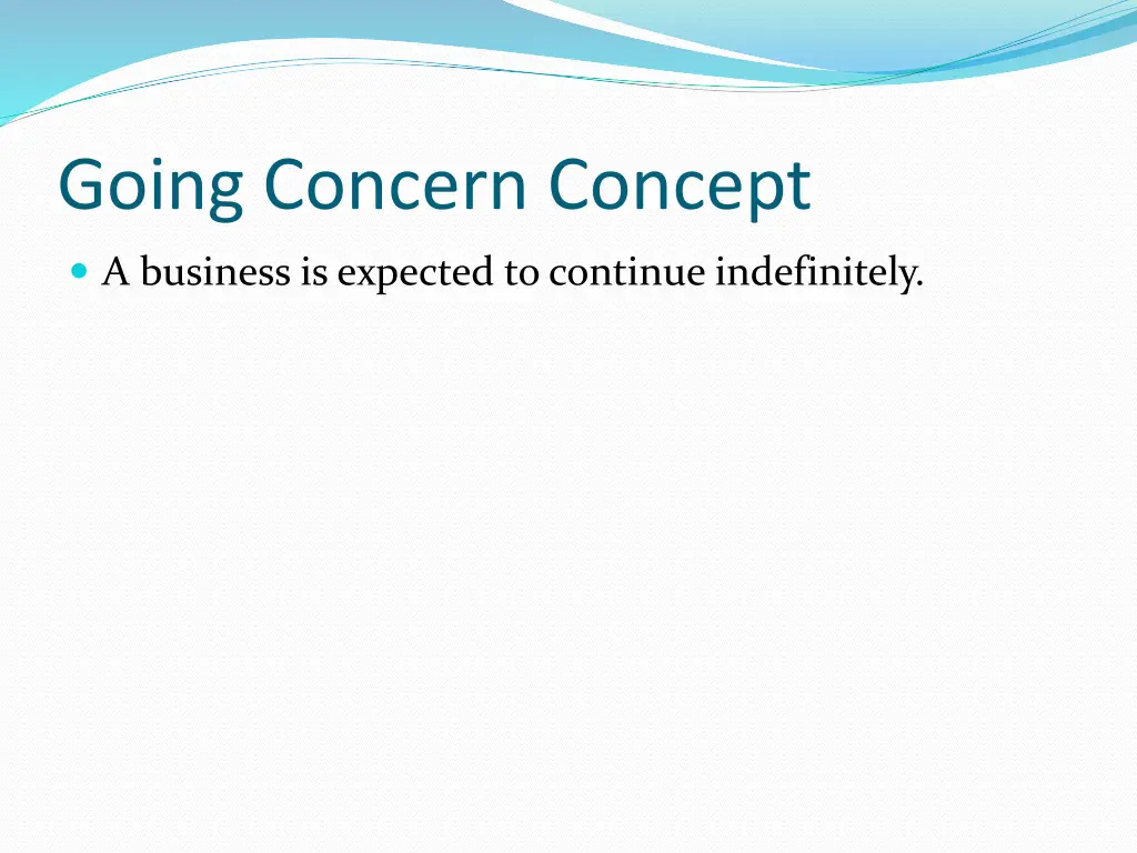 going concern concept