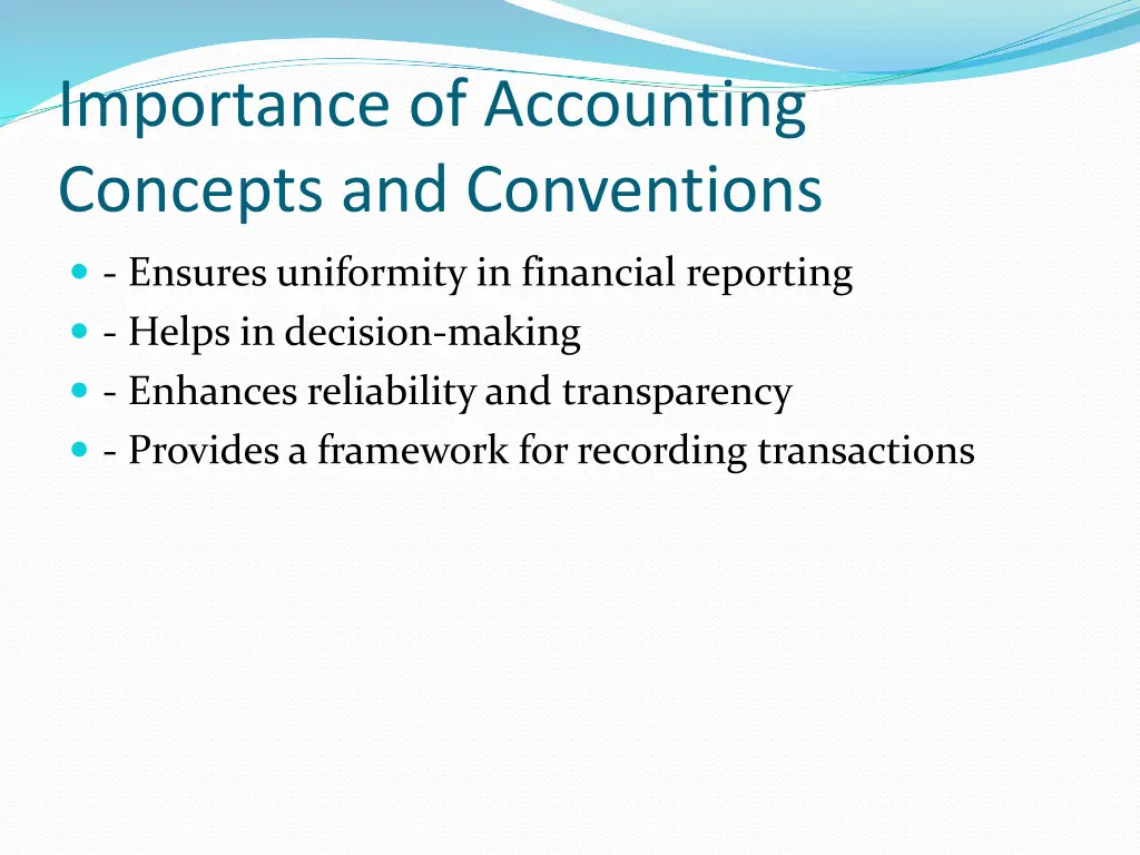 importance of accounting concepts and conventions