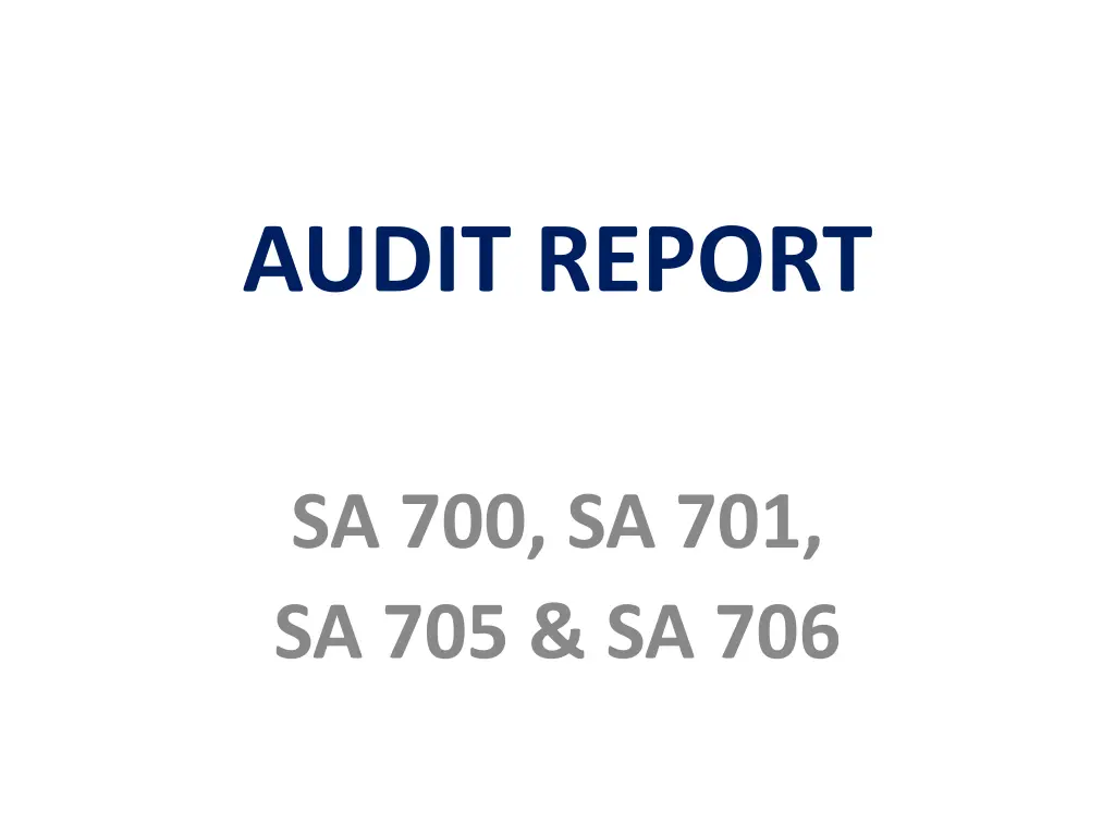 audit report