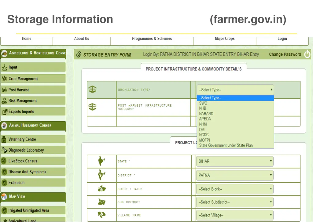 storage information farmer gov in 1