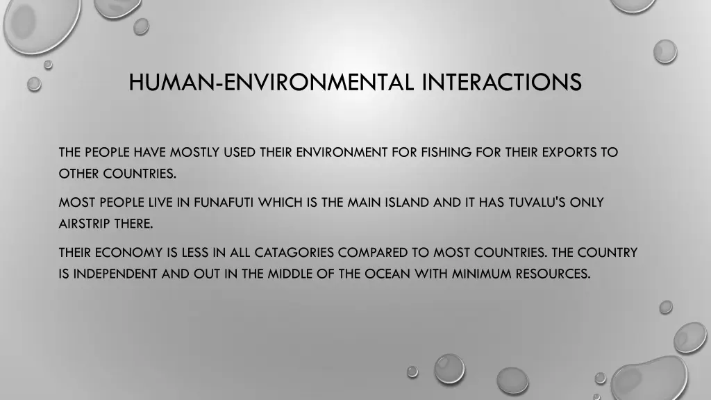 human environmental interactions