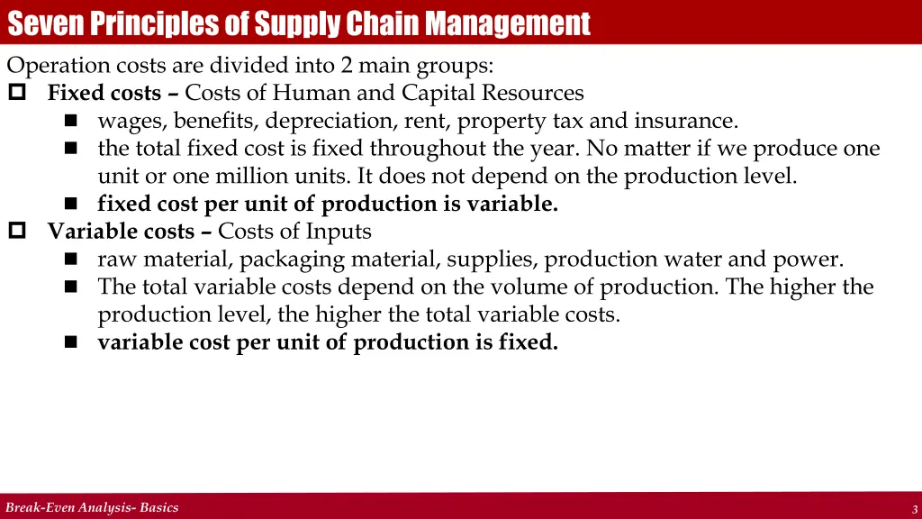 seven principles of supply chain management