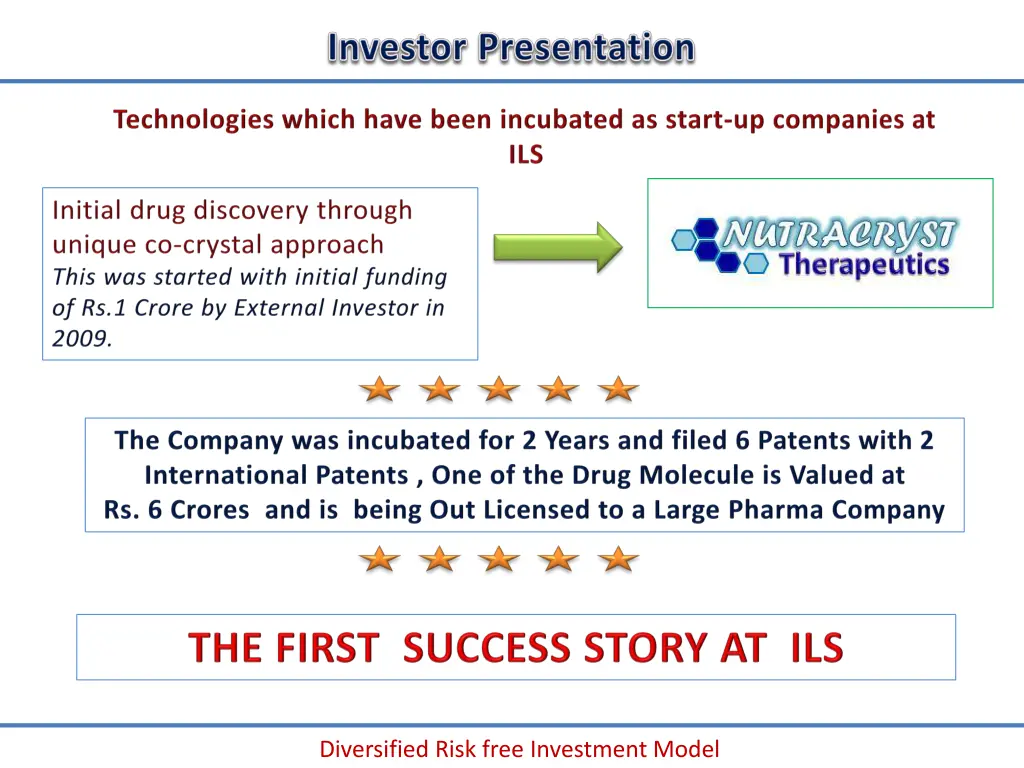 diversified risk free investment model