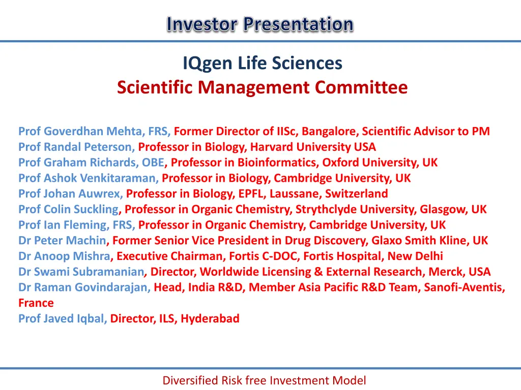 iqgen life sciences scientific management