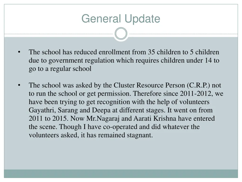 general update