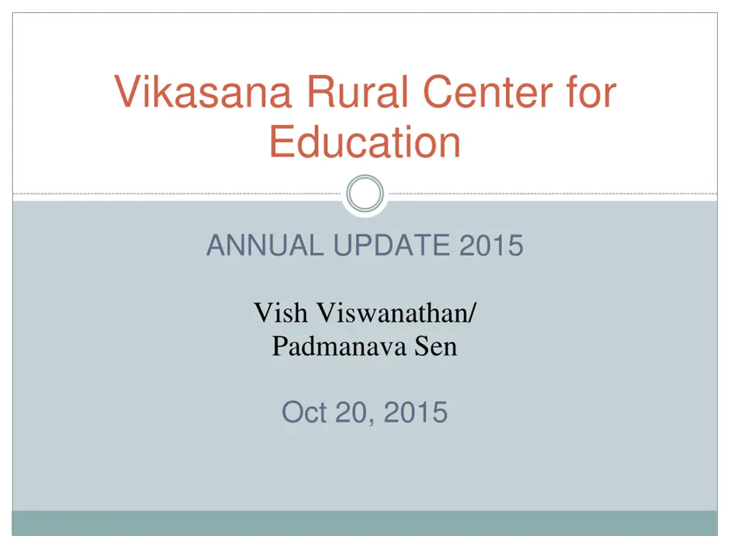 vikasana rural center for education