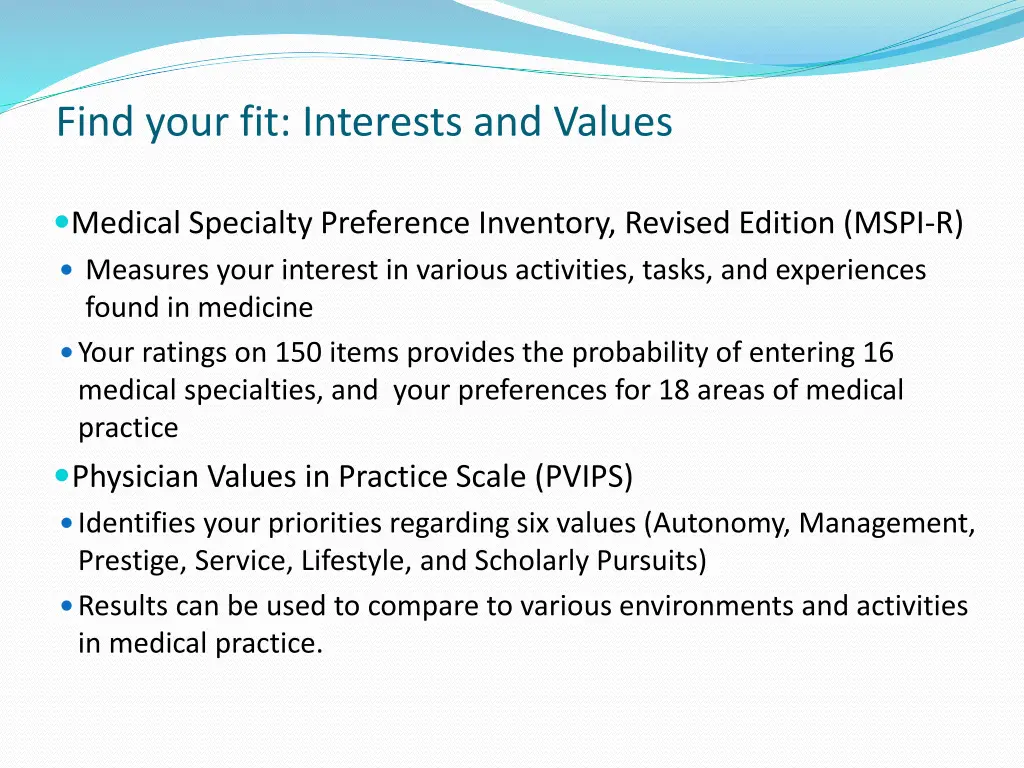 find your fit interests and values