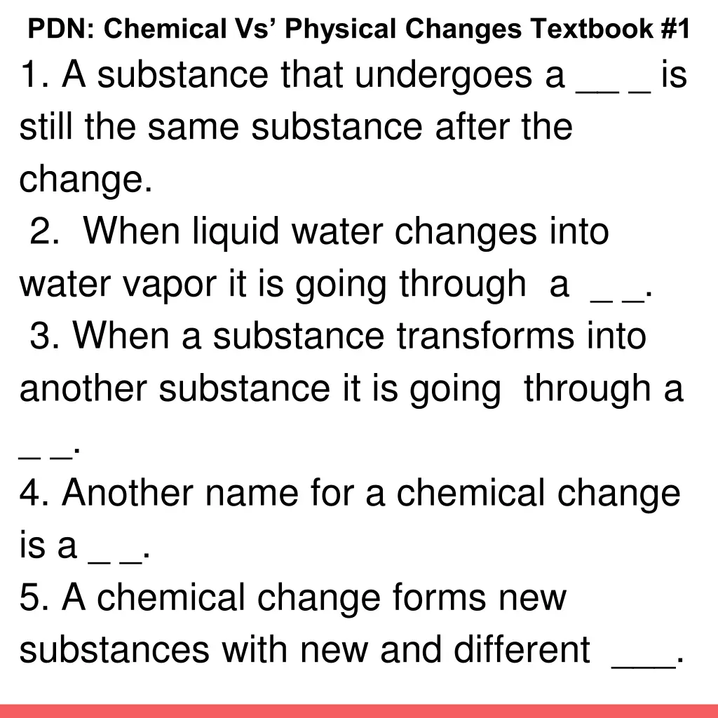 pdn chemical vs physical changes textbook