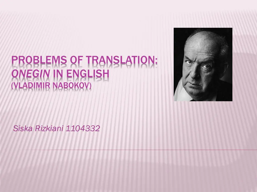 problems of translation onegin in english