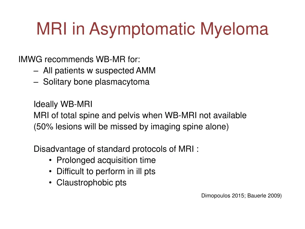 mri in asymptomatic myeloma