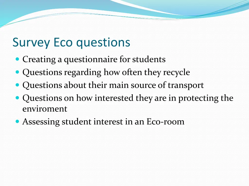 survey eco questions