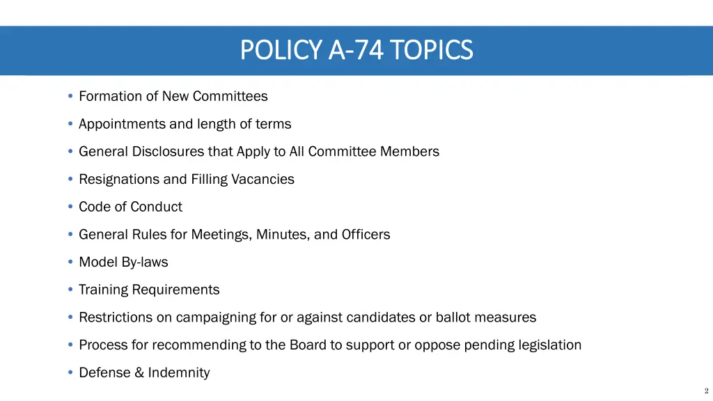 policy a policy a 74 topics 74 topics