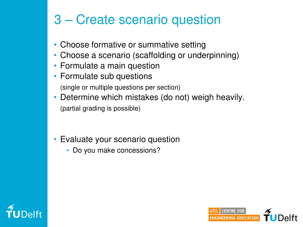 3 create scenario question