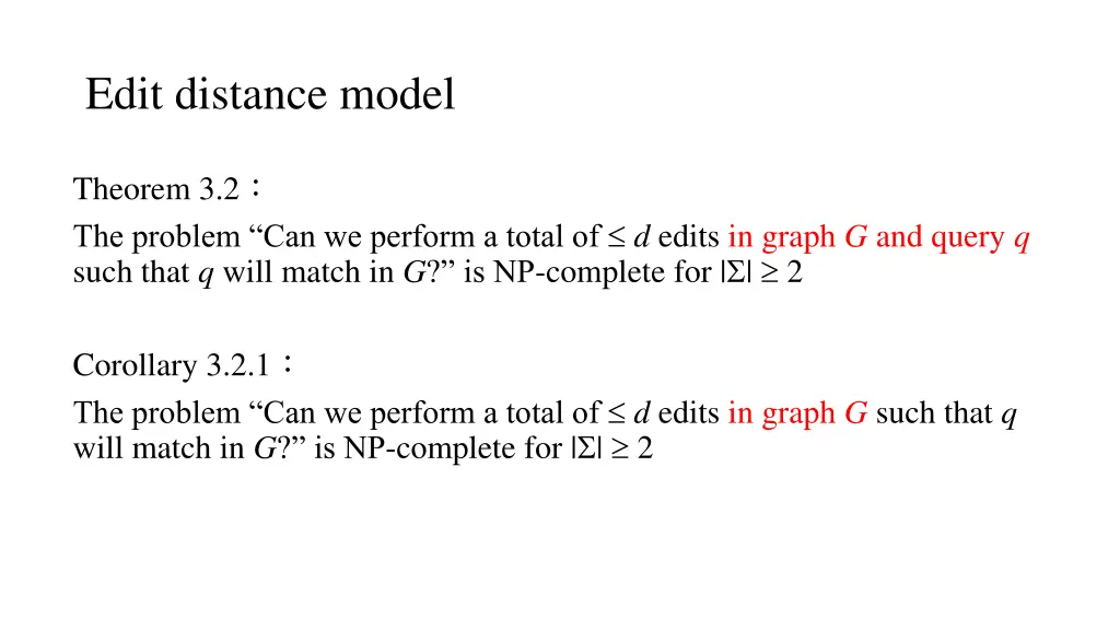 edit distance model