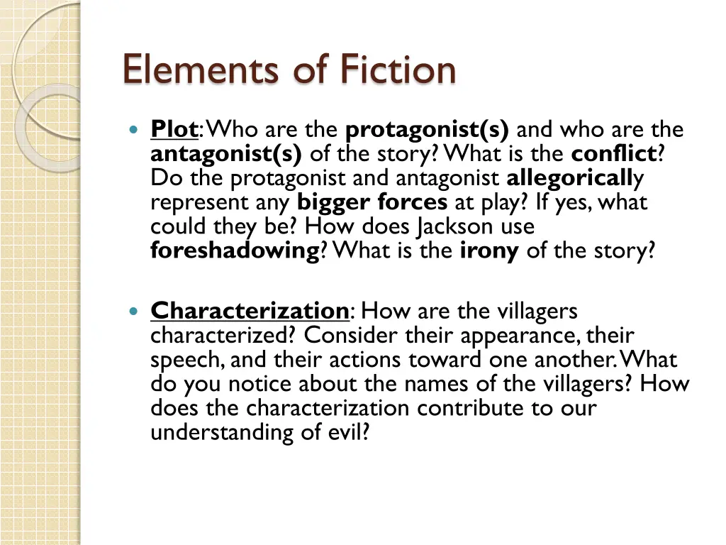 elements of fiction