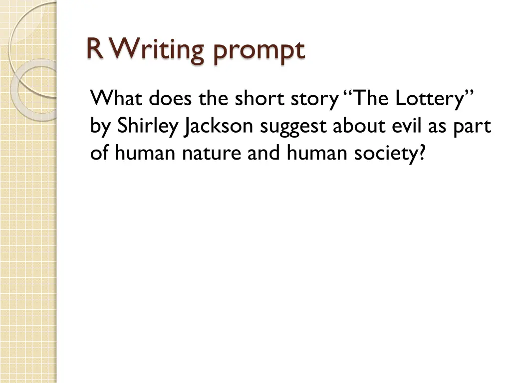 r writing prompt