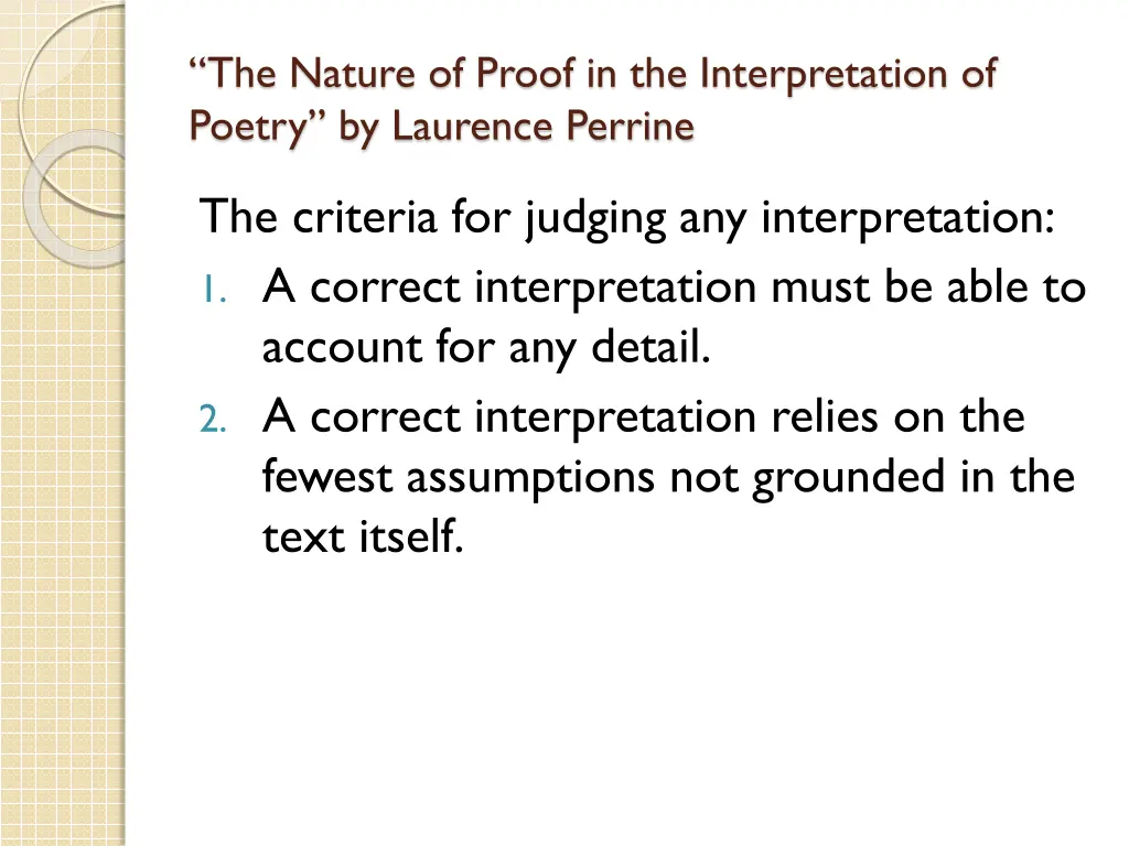 the nature of proof in the interpretation