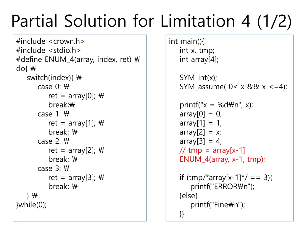 partial solution for limitation 4 1 2