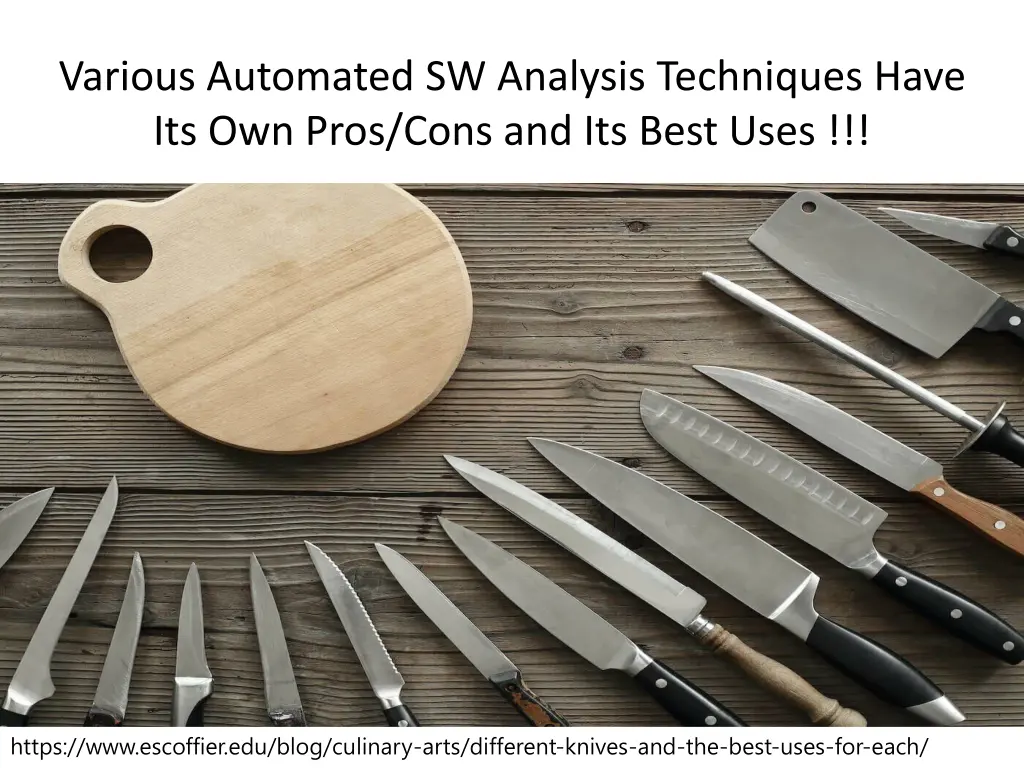 various automated sw analysis techniques have