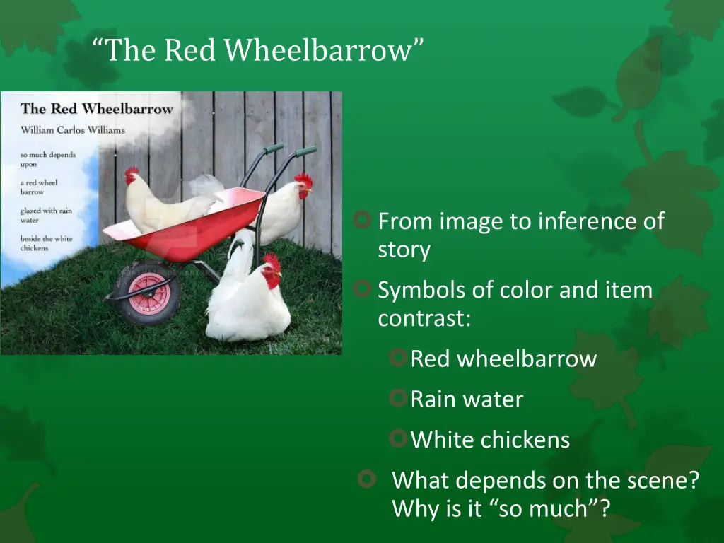 the red wheelbarrow